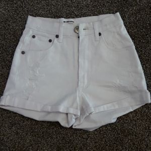 White jean shorts